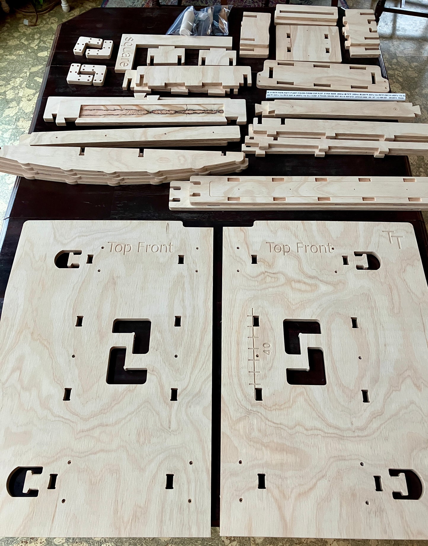 Plywood Rocker plate kit, side-to-side and forward-back motion, connected front wheel riser block, complete kit, no rider weight limit