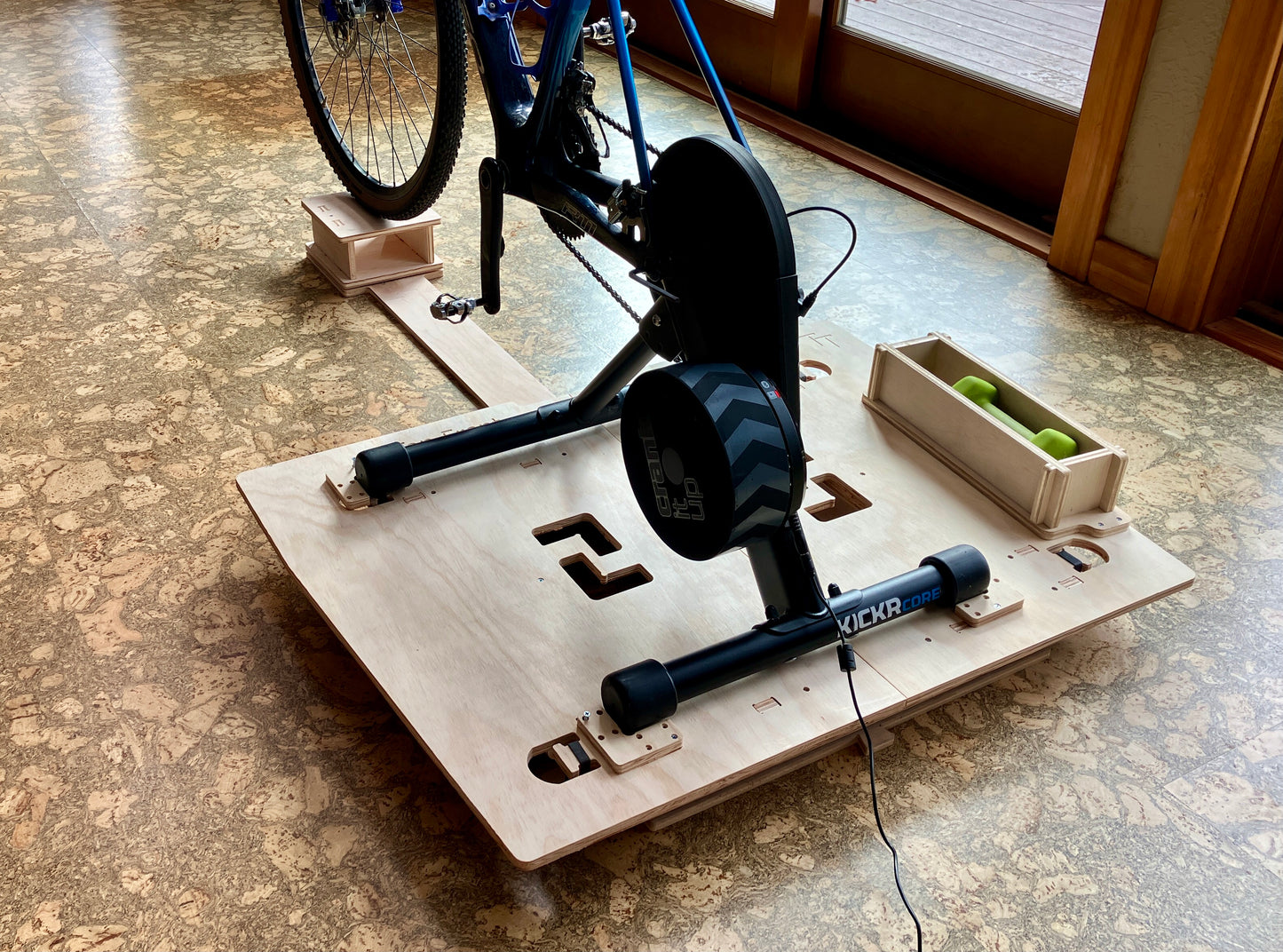 Plywood Rocker plate kit, side-to-side and forward-back motion, connected front wheel riser block, complete kit, no rider weight limit